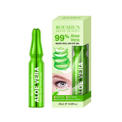 China Magical Anti-Wrinkle Roushun Roll-On Aloe Vera Eye Gel Soothing Anti-Aging Replenishment Reduce Wrinkle for sale