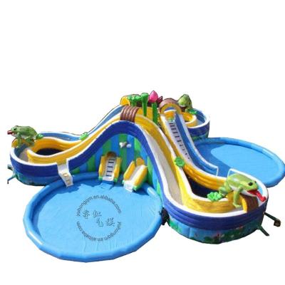 China PVC Guangzhou giant inflatable water park with frog, big inflatable swimming pool for sale for sale