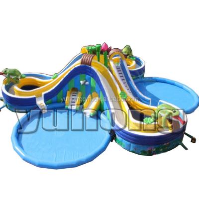 China High Quality Commercial PVC Tarpaulin Frog PVC Park With Three Water Pool Inflatable Aqua Park Equipment With CE for sale