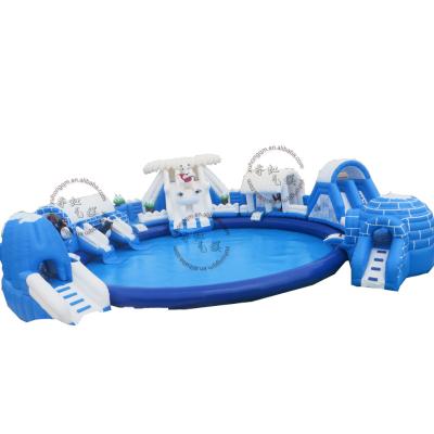 China For amusement inflatable ground water park (suitable for many places), inflatable theme mobile water park, CE TUV inflatable swimming pool for kids adult for sale