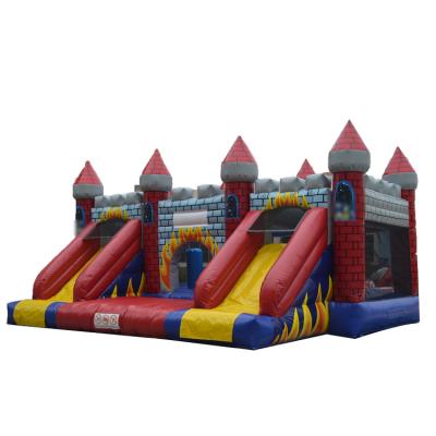 China Hot Sale PVC Inflatable Jumping Bed With Inflatable Slide Bouncer For Kids for sale