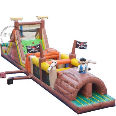 China For game pirate ship inflatable obstacle course for kids with good quality and nice printing for sale for sale