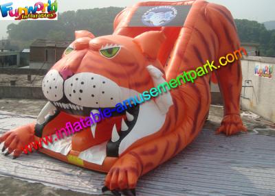 China Popular Giant Tiger Inflatable Slide , Huge Inflatable Dry Slide With PVC Vinyl for sale