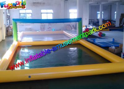 Cina Giallo gonfiabile popolare della corte di pallavolo dell'acqua della tela cerata del PVC verde blu in vendita