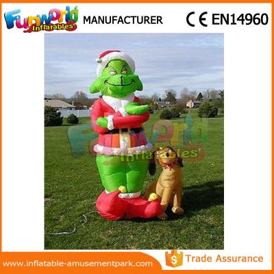 Cina Natale gonfiabile gonfiabile Grinch di Airblown Grinch di mini di Oxford verde del panno con il cane in vendita