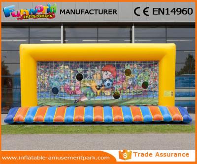 China PVC Tarpaulin Yellow Funny Kids Inflatable Soccer Gate Inflatable Football Net for sale