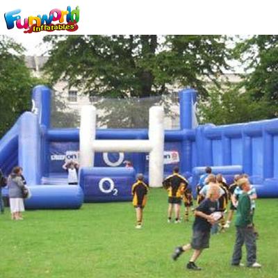 Cina Giochi di rugby gonfiabili blu e bianchi per il bambino/poste gonfiabili di rugby in vendita