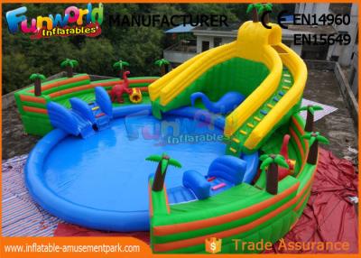 China el agua inflable de la lona del PVC de 0.9m m parquea, piscina del dinosaurio y las diapositivas grandes en venta