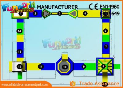 China Modifique el equipo inflable flotante de los parques para requisitos particulares del agua garantía de 1 año en venta