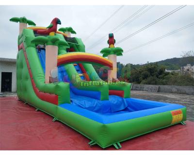 China La lona del Pvc embroma el tobogán acuático inflable con la piscina/el tobogán acuático comercial de la casa de la despedida en venta