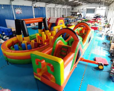 China Los niños de la carrera de obstáculos del ODM 1000D Inflatables despiden la diapositiva de la casa en venta