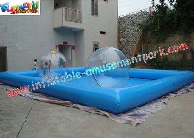 중국 zorb 공을 위한 팽창식 물 수영장을 수영하는 파란 색깔 7 x 6 미터 PVC 방수포 판매용