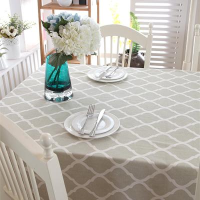 China Wholesale Modern Dustproof Printed Rectangle Cotton Canvas Fabric Table Pastoral Cover For Home Dining Decorative for sale