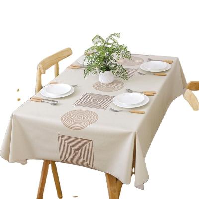 China Custom Wholesale PVC Table Cloth Waterproof Oil Plastic Simple Printed Fabric Waterproof For Home Dining Decor for sale