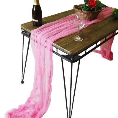 China Hot Sale Wholesale Dustproof Gauze Rustic Cheesecloth Tablecloth Runner Wedding Party For Living Room Table Decoration for sale