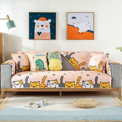 China Cotton Style Cartoon Geometric Anti-pilling Pattern Sofa Towel Tissue Cover for sale