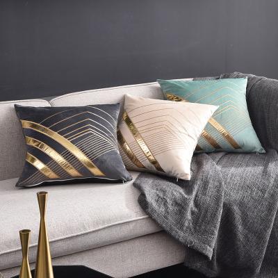 China Wholesale Cheap High Quality Gold Stamp Embroidery Anti-pilling Pillow Covers Four Seasons Decorative Velvet Pillows Cushion Cover for sale