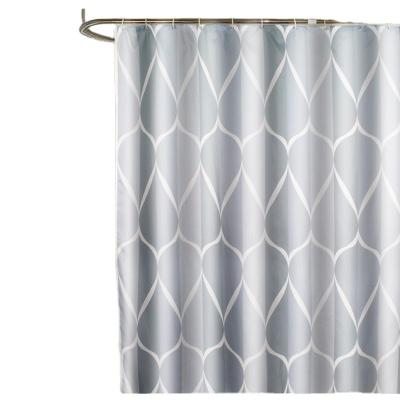 China Sustainable Hot Selling Amazon Water Drop Pattern Waterproof Shower Curtain For Bathroom Home Decorative for sale