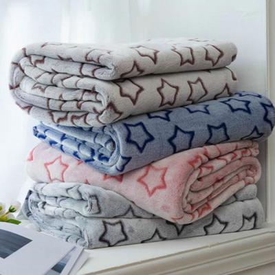 China Wholesale high quality embossed folded star hoof fleece flannel blanket for kids all season for sale