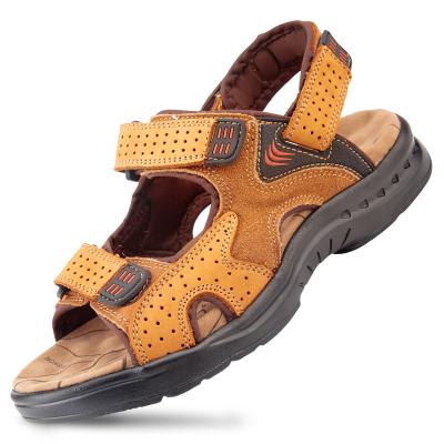 China Genuine Leather Open Toe Men's Casual Sandals Flat Mens Sandals Fully Customizable for sale