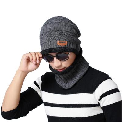 China COMMON Fashion Beanies Men's Winter Knitted Hat Skull Hood Fleece Warm Lining Cap for sale