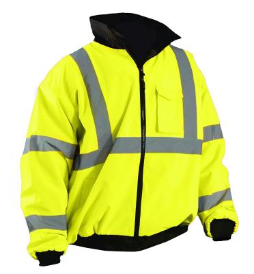 China 300D Oxford Construction Hi Vis Waterproof Jacket ANSI EN20471 for sale