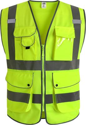 Chine Classe jaune 2 S M L de Vis Waterproof Jacket Waterproof ISEA de sécurité de tirette salut à vendre