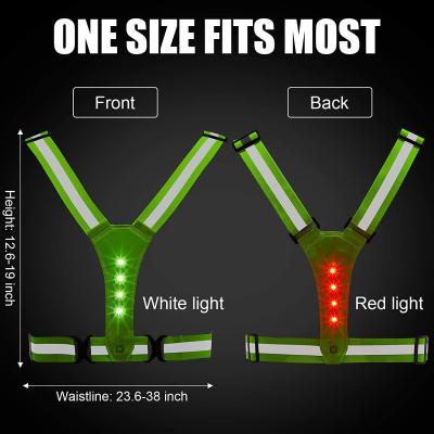 China 38inch Reflective Running Vest With Led Lights 45m-200m Visual Range for sale