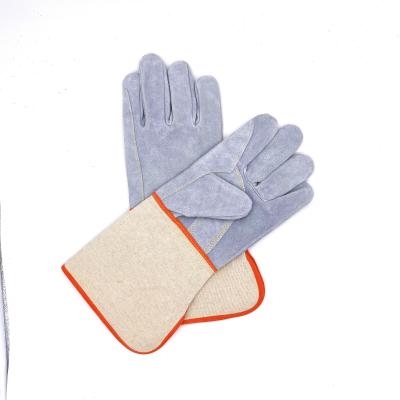 China Glass Fibre Welder Leather Heat Resistant Safety Gloves Anti Slip 212F 100C for sale