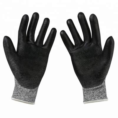 China Gardening Maintenance 13G HPPE PU Coated Anti Cut Work Gloves for sale