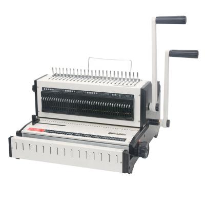 China CW2016 multifunctional manual comb and wire punching and binding machine 3*8mm rectangle square) (of comb/4*4mm or 4.5mm round hole for sale