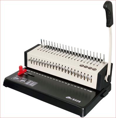 China S328 A4 size manual comb punch and binding machine 3*8mm rectangle for sale