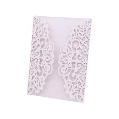 China Gatefold Lavender Paper Laser Cut Wedding Invitation Cards for sale