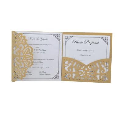 China Latest Light Brown Paper Laser Cut Wedding Invitation Sorting Boxes for sale