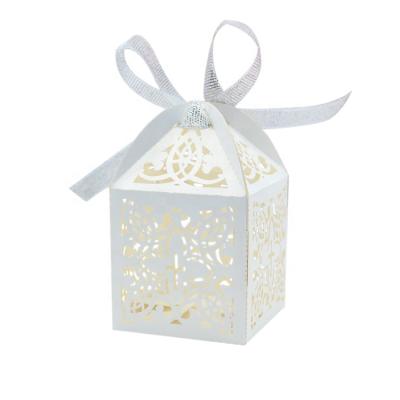 China Paper 1st Communion Laser Cut Cross Design Baby Shower Favors Gift Box for sale