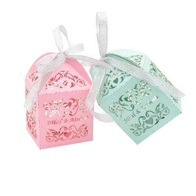 China Pearl / metallic diwali / india paper color sweet box laser cut wedding box favors party favors for sale