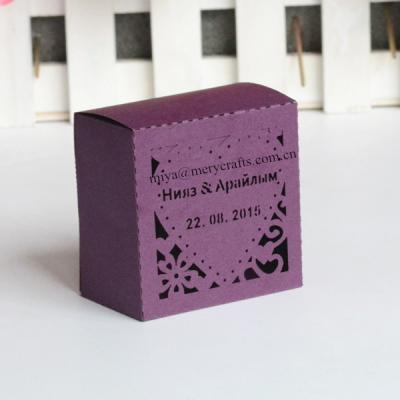 China Handmade Custom Chocolate Box , Wedding Purple Favor Boxes for sale