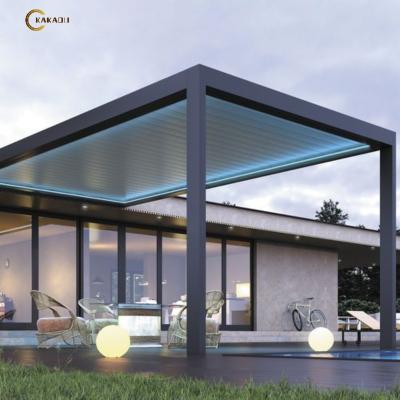 China Sun Shade Motorized Verandah Operable Decoration Aluminum Sunroof Pergola Louver for Yard for sale