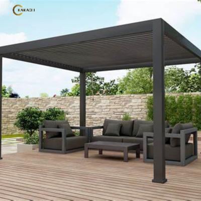 China All Season Electric Shutter Aluminium Pergola Canopy Garden Pavilion Aluminium Gazebo Outdoor Louver Pergolas Motorized for sale