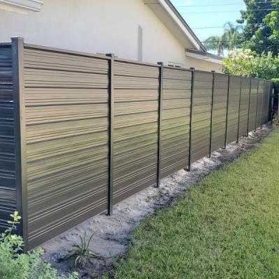 China Customized Privacy Aluminium Slat Fencing Horizontal Aluminum Louver Fence Panel for sale