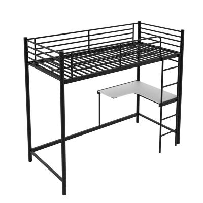 China Contemporary metal frame dorm loft beds with desk and ladder, platform loft bed for kids, metal apartment beds for sale