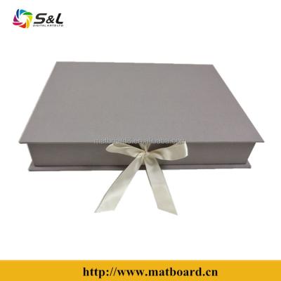 China Handmade Custom Album Photo Boxes Luxury Wedding Presentation Box With Mat Picture Box for sale