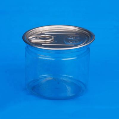 China Small Size 300ml Bean SGS Hard Plastic Pop Can With Easy Open Lid for sale