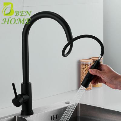 China Sense Faucets Pull Out Sensor Water Automatic Kitchen Faucet Black 1 Piece for sale