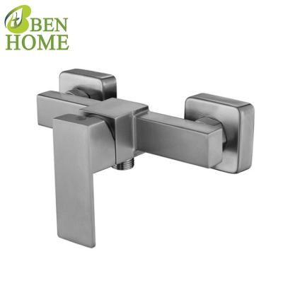 China Without Square Bathroom Faucets Slide Bar Shower Mixer Taps 304 Stainless Steel Wall Mounted Shower Head for sale