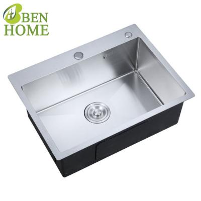 China Without Faucet Cabinet Faucet With 304 Stainless Steel Kitchen Sink Handmade Corner Single Bowl for sale