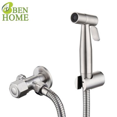 China High Pressure Toilte Bathroom Water Gun Faucets Stainless Steel Thermostatic Cleaning Gun High Pressure Water Spray Gun Brushed for sale