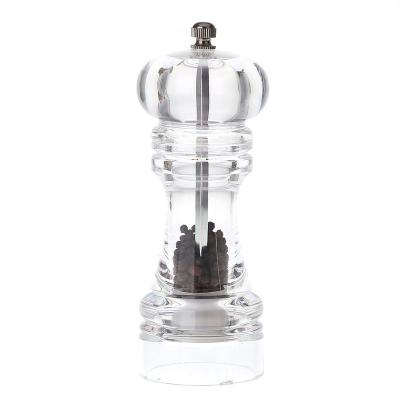 China Factory viable sale spice salt manual acrylic pepper mill for sale