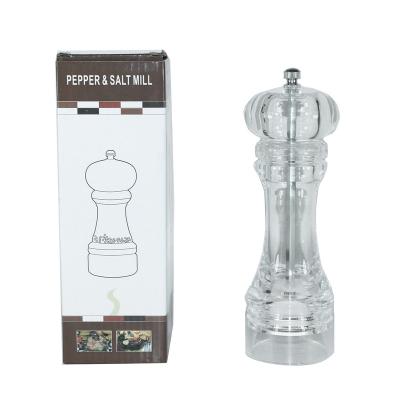 China Viable Salt Spice Mill Acrylic Manual Pepper Grinder For Bottle Spice Seasoning Jar for sale