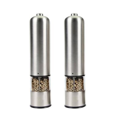 China Viable Battery Operated Electric Pepper Mills Spice Stainless Steel Salt Grinder for sale